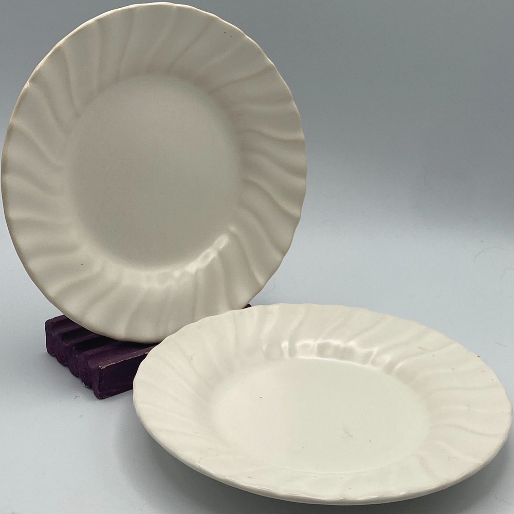 Vintage Franciscan Coronado Ivory Bread Appetizer Plates White Set of Two USA